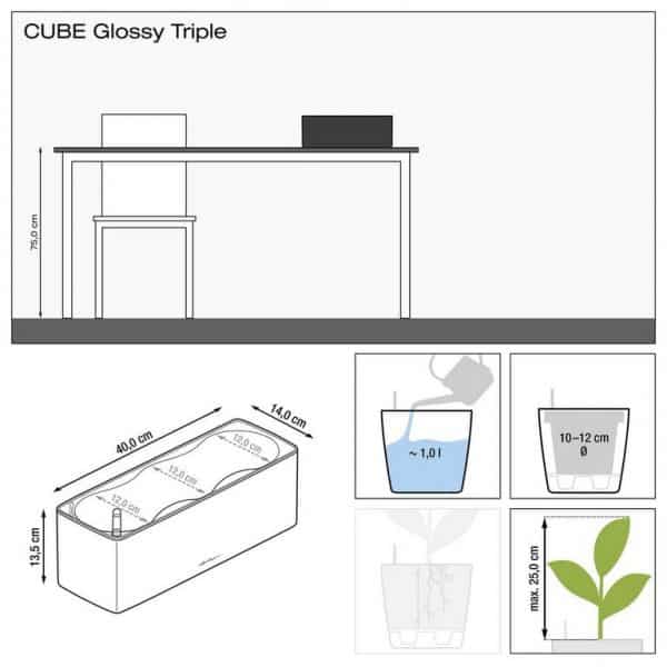 CUBE Glossy Triple ΕΠΙΤΡΑΠΕΖΙΕΣ ΓΛΑΣΤΡΕΣ Γεωπονικό Κέντρο Κήπου